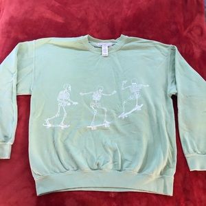 Urban Outfitters Project Social Green Skeleton Sweatshirt